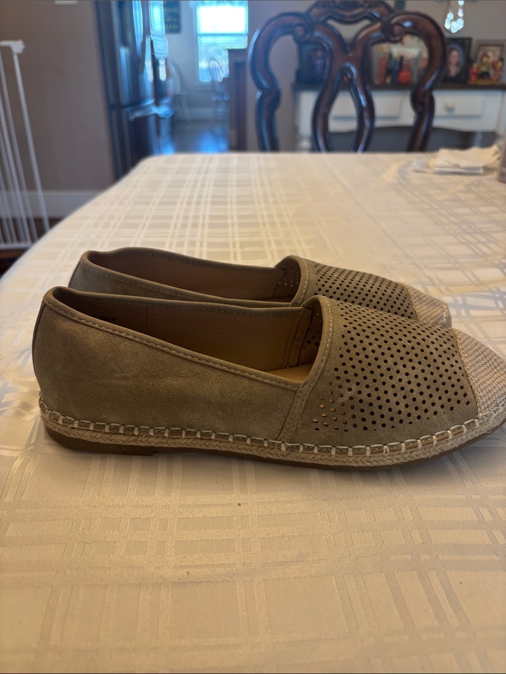 Journey Collection Rosela Perforated Espadrille Flats